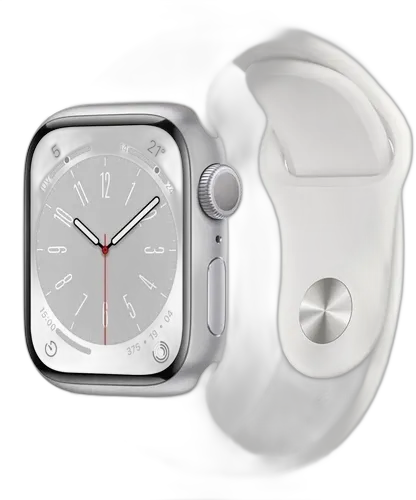 APPLE WATCH SERIES 8 GPS 41MM SILVER ALUMINIUM CASE M/L WHITE SPORT BAND MP6M3LL/A