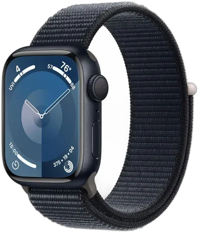[PR10040APP0049] APPLE WATCH SERIES 9 41MM MIDNIGHT ALUMINIUM CASE WITH MIDNIGHT SPORT LOOP (S/M) MR8Y3LW/A