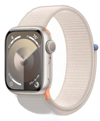 [PR10040APP0050] APPLE WATCH SERIES 9 45MM STARLIGHT ALUMINIUM CASE WITH STARLIGHT SPORT LOOP (S/M) MR983LL/A