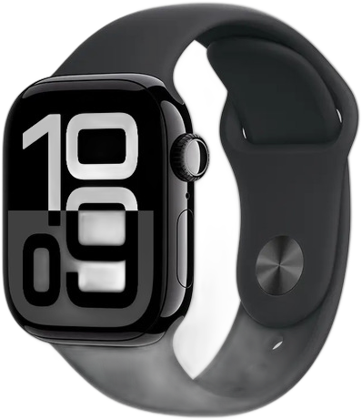 [PR10040APP0069] APPLE WATCH SERIES 10 GPS 42MM JET BLACK ALUMINUM CASE WITH BLACK SPORT BAND - M/L MWWF3LW/A