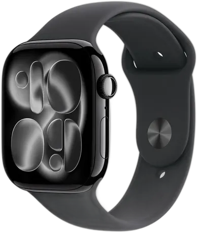 APPLE WATCH SERIES 11 (GPS) 46MM JET BLACK ALUMINUM CASE BACK SPORT BAND M/L