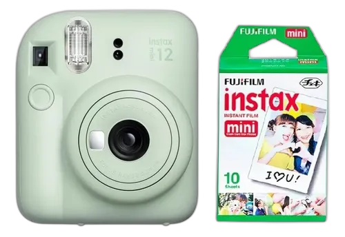 [PR05020FUJ0027] FUJIFILM INSTAX MINI 12 INSTANT FILM CAMERA MINT GREEN + ROLLO 10 FOTOS