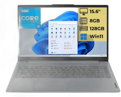 LENOVO IDEAPAD SLIM 3I 15.6" FHD LAPTOP - INTEL CORE I3-N305 - 8GB RAM - 128GB UFS - WIN11- GREY MODELO 82XB00C2US