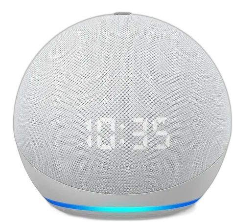 AMAZON ECHO DOT 4 GLACIER WHITE WITH CLOCK AND ALEXA